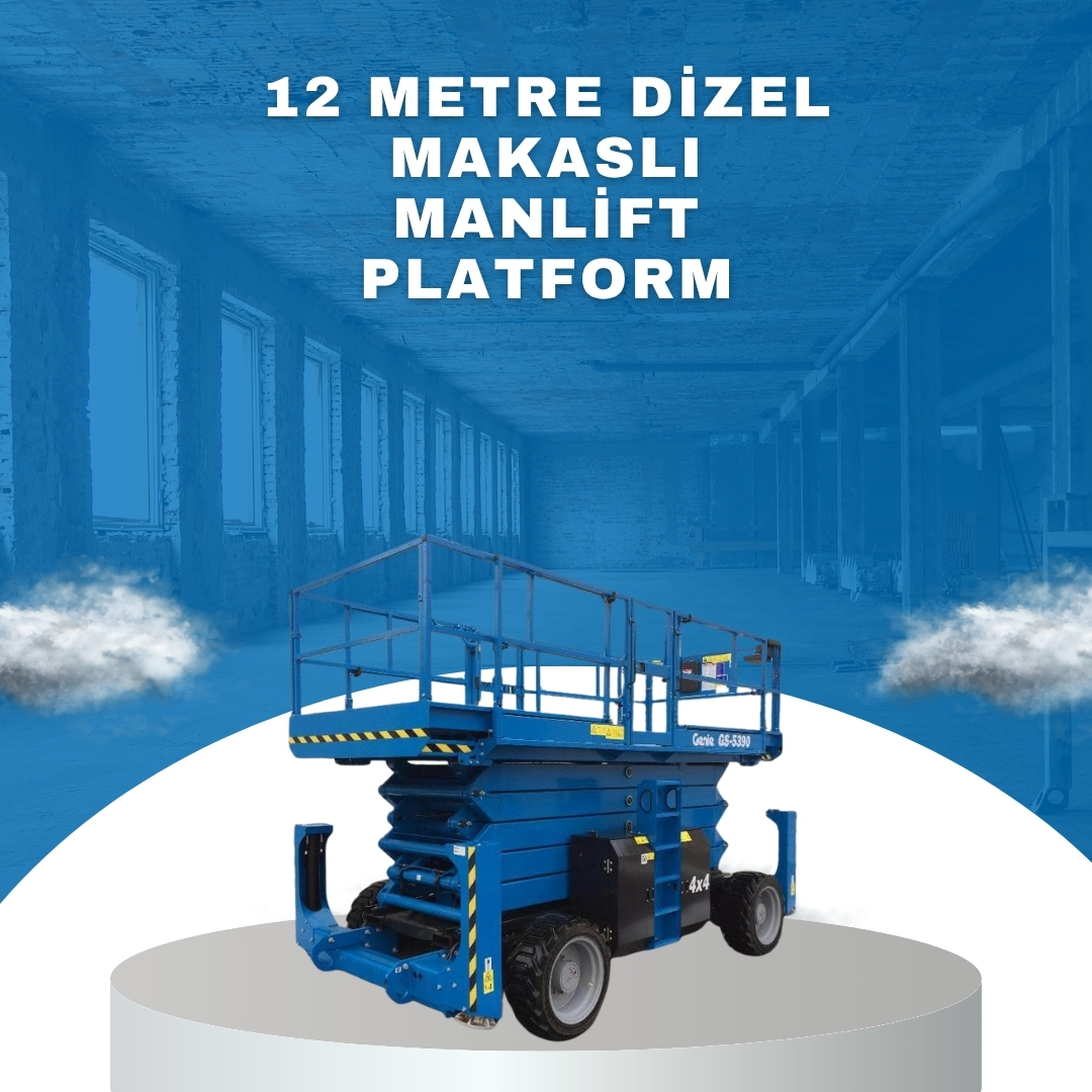 12 metre dizel makasli manlift platform